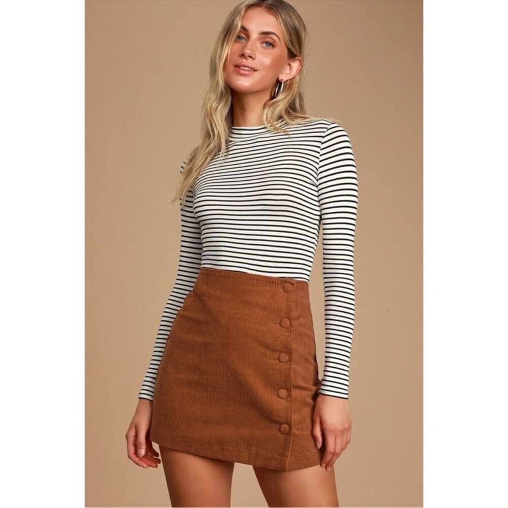Lulus 🖤🤍 Anything is Posh-ible White Striped Top